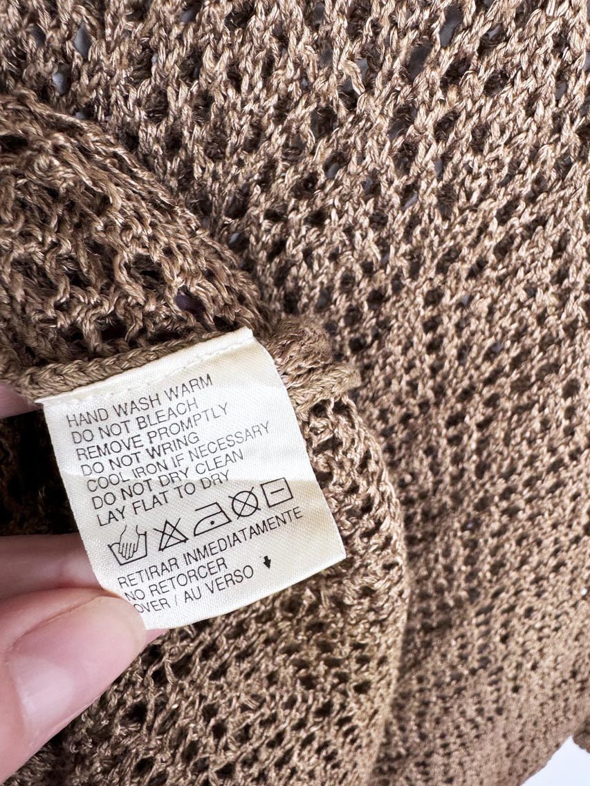 vintage 90s lizsport crochet knit long sleeve top | liz claiborne - good market thrift store