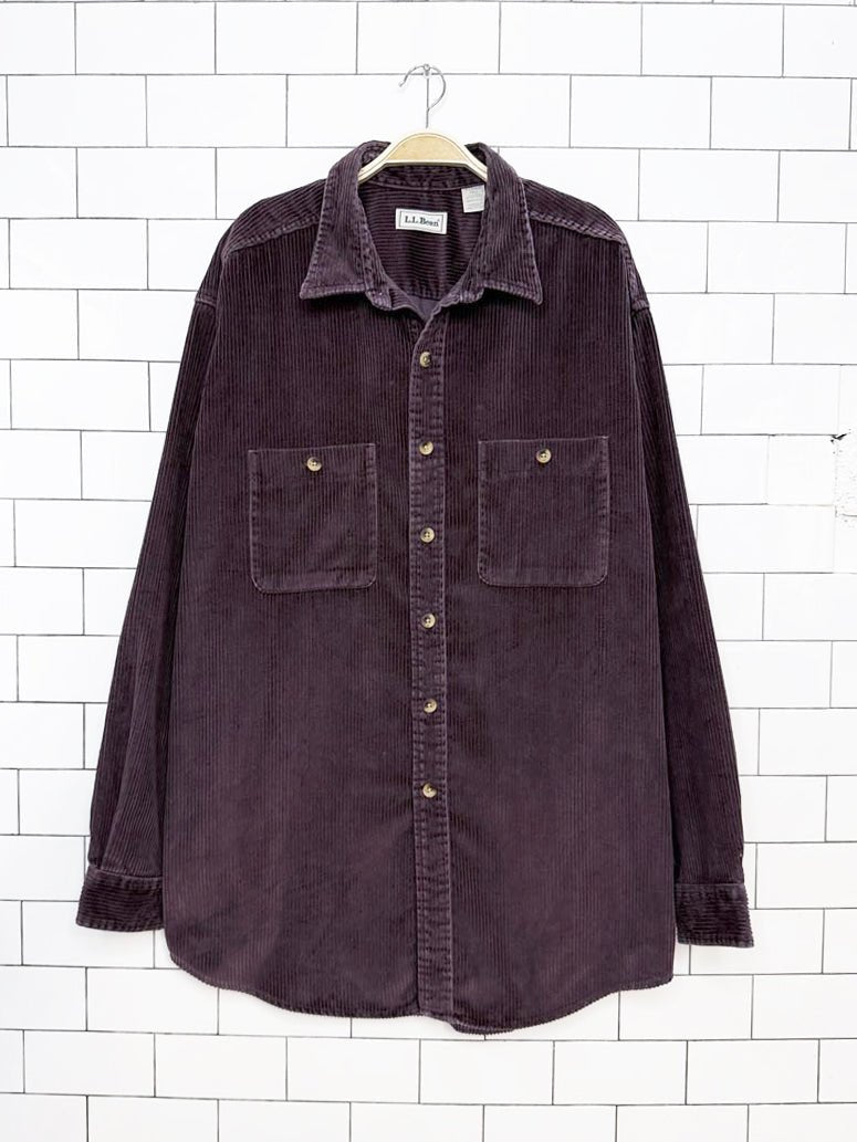 vintage 90s ll bean chunky cord shirt jacket - good market thrift store