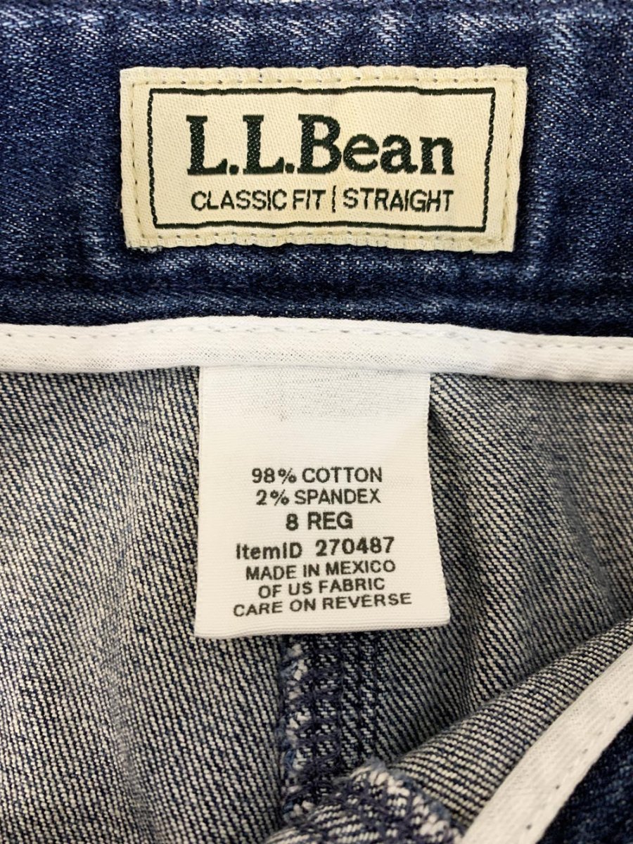 vintage 90s ll bean flare denim knee - length skirt | classic fit straight - good market thrift store