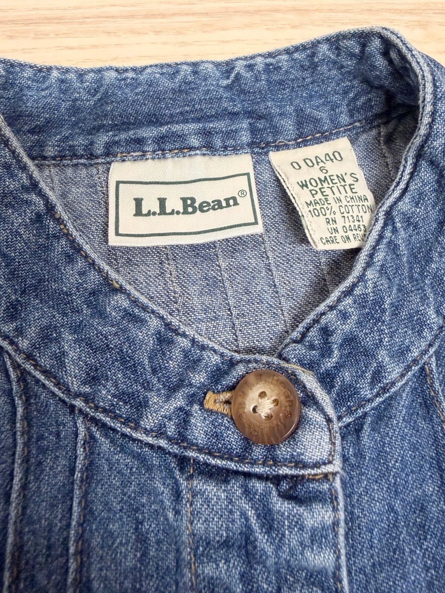vintage 90s ll bean pintuck denim midi dress - good market thrift store