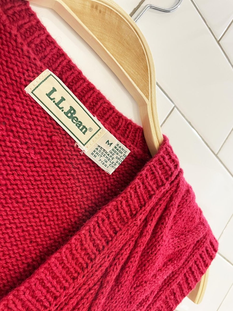 vintage 90s ll bean ramie - cotton cable knit vest - good market thrift store