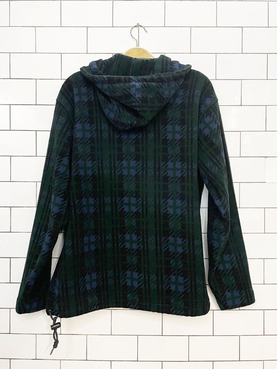vintage 90s ll bean snap T synchilla fleece hooded pullover | made in USA - good market thrift store