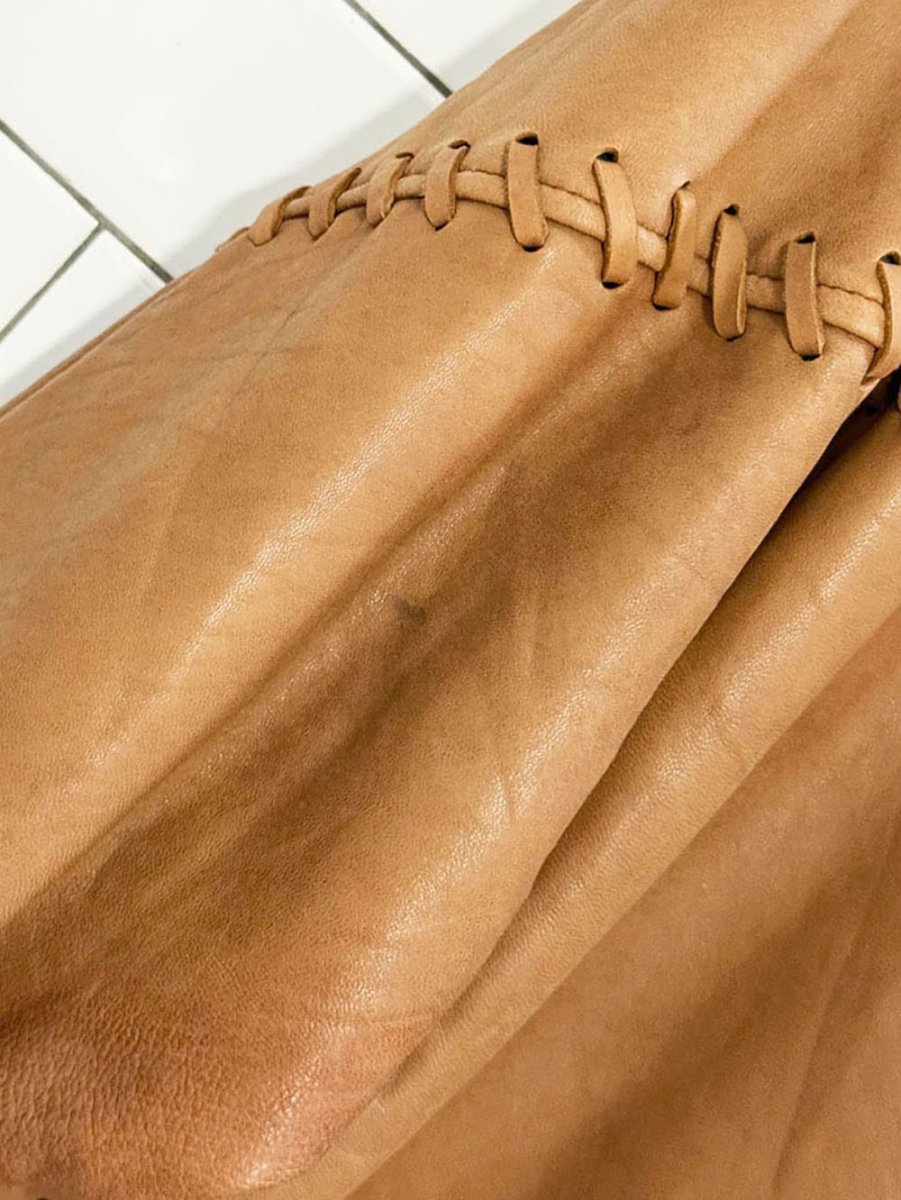 vintage 90s LNR butter leather whip stitch full zip jacket | lambskin - good market thrift store