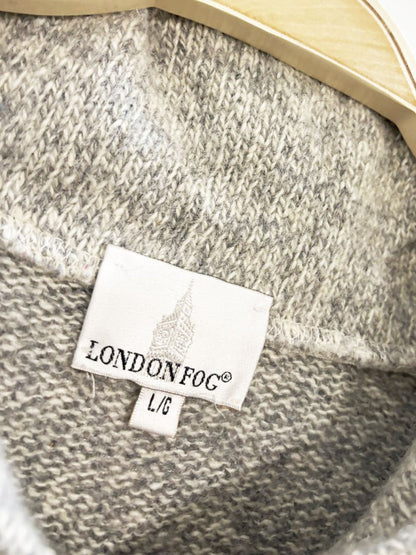 vintage 90s london fog wool - blend shawl collar knit sweater - good market thrift store