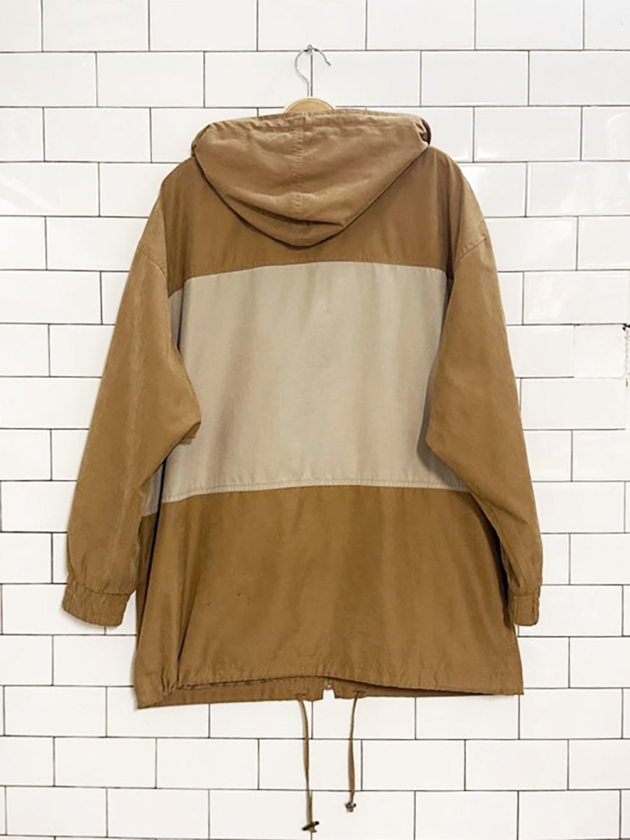 vintage 90s luba paris two - tone full zip hooded light jacket - good market thrift store