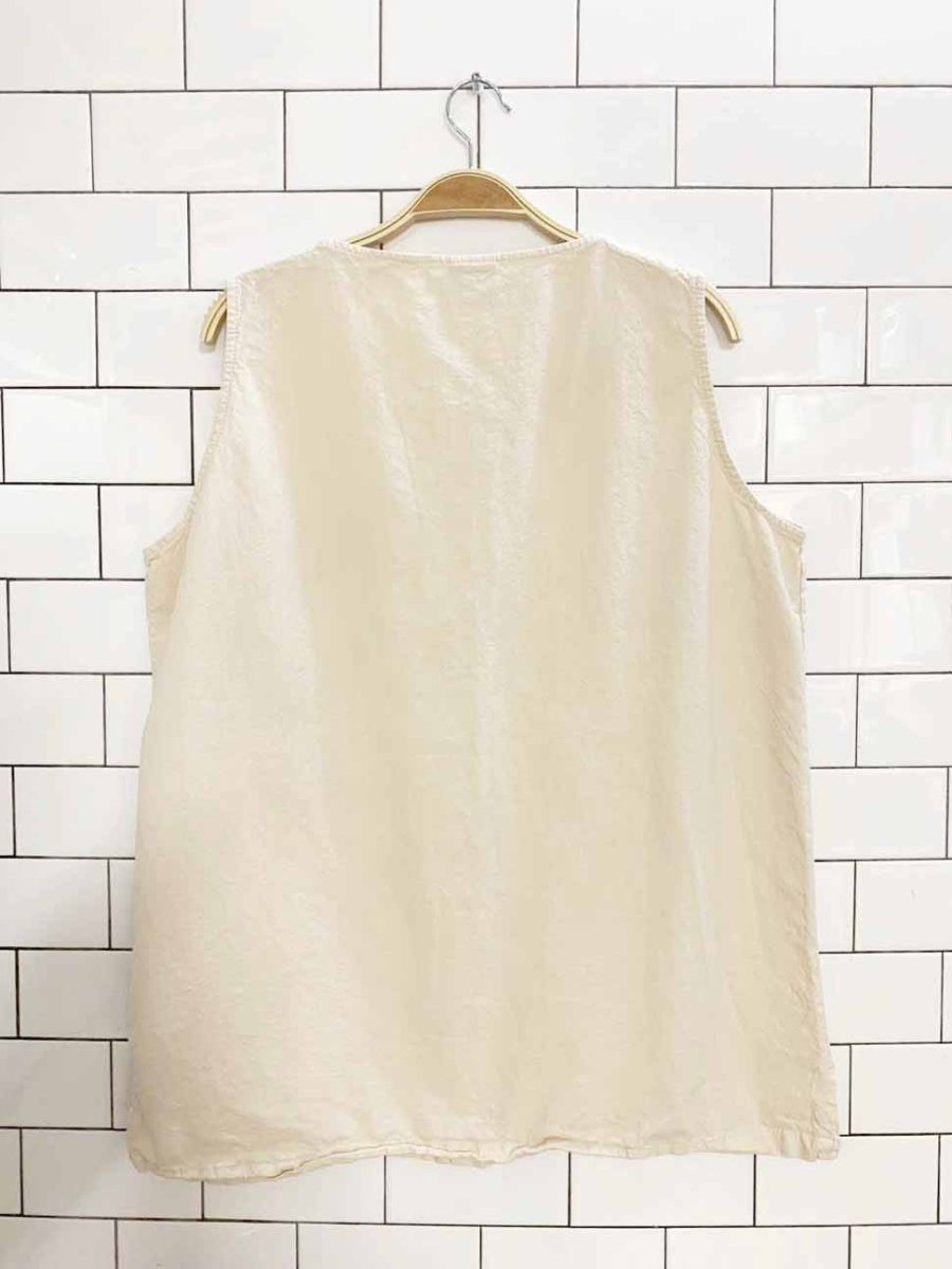 vintage 90s luce sport full button sleeveless shirt - good market thrift store