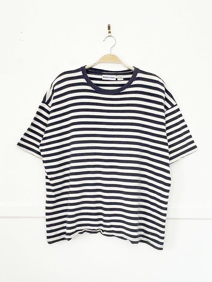 vintage 90s mainframe boxy blue stripe tee - good market thrift store