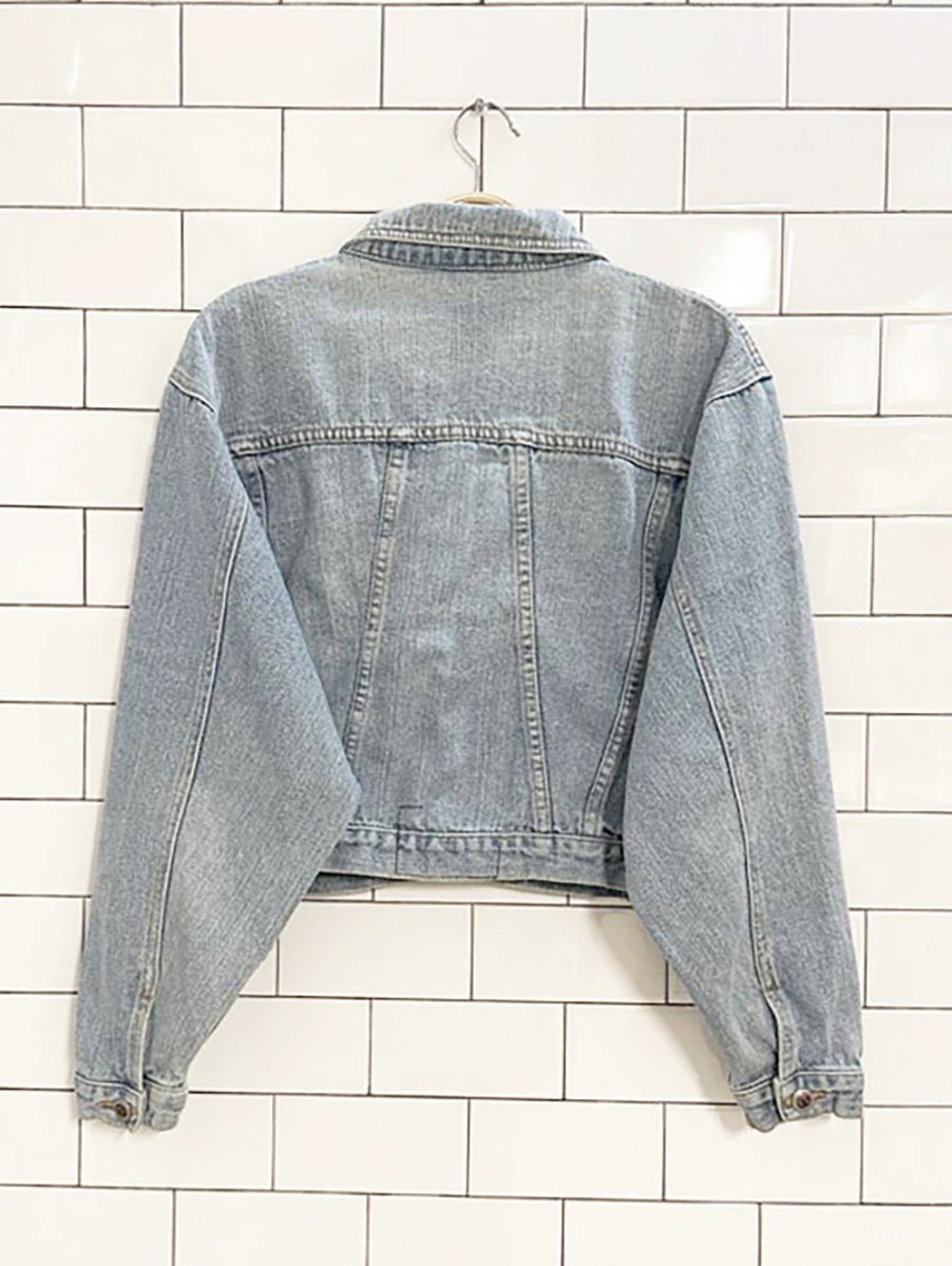 vintage 90s manager cropped denim jacket - good market thrift store