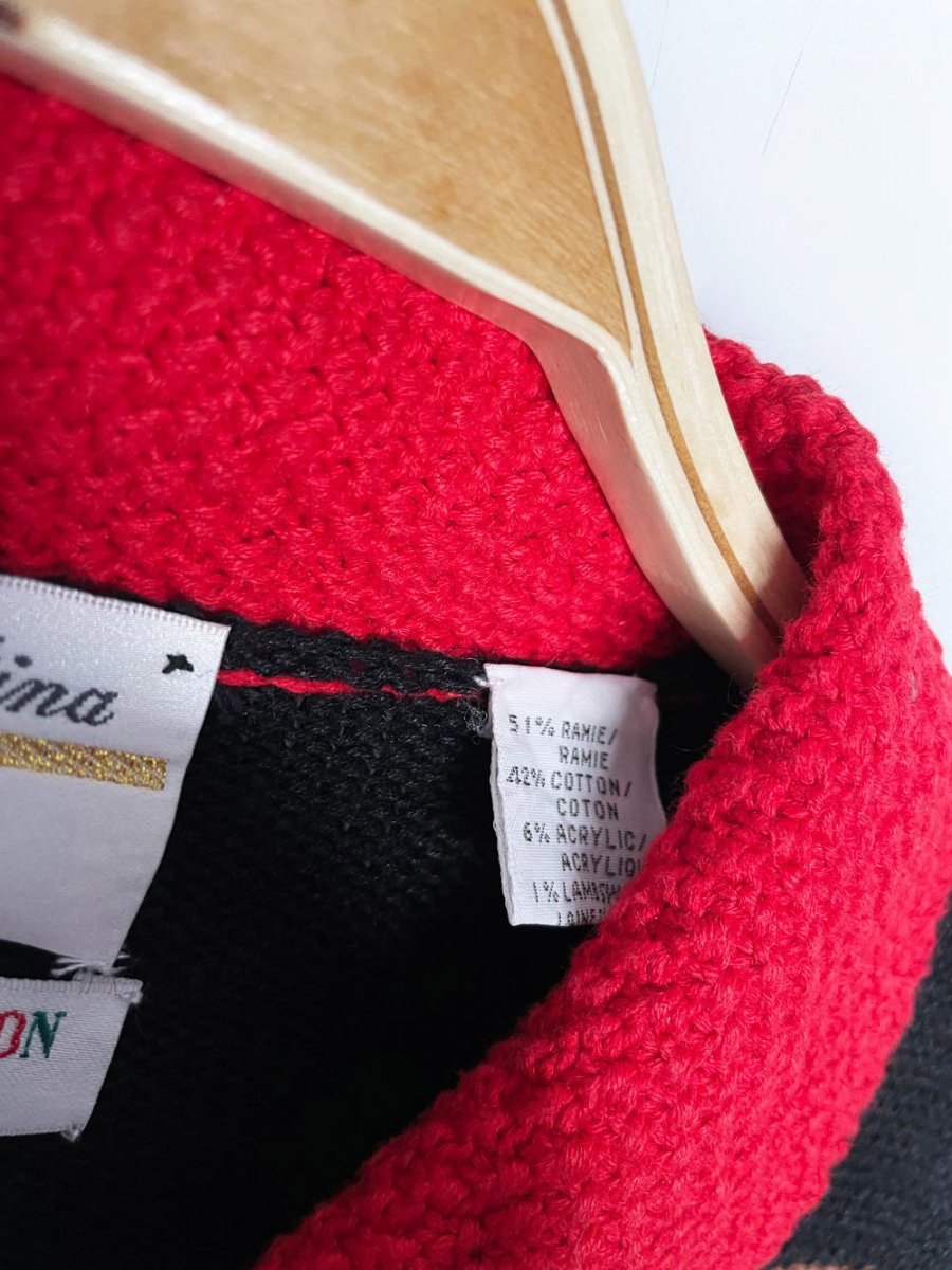 vintage 90s marissa christina holiday teddy bears knit cardigan - good market thrift store