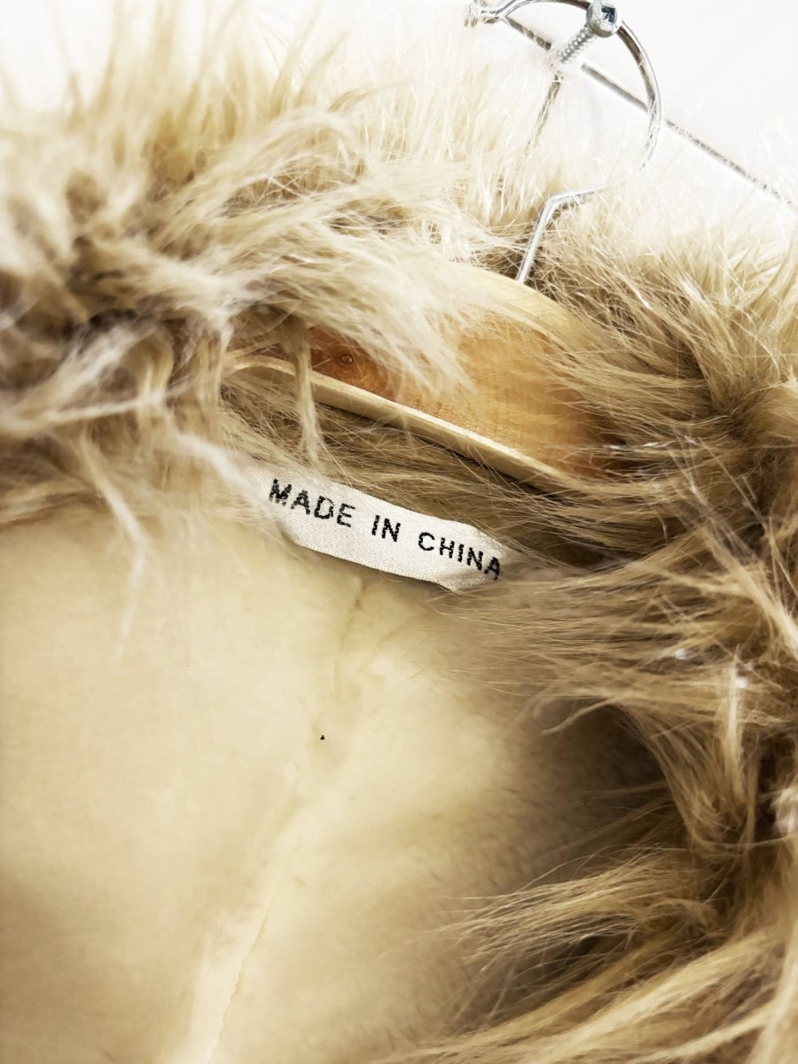 vintage 90s marvin richards suede penny lane coat | faux fur trim + liner - good market thrift store