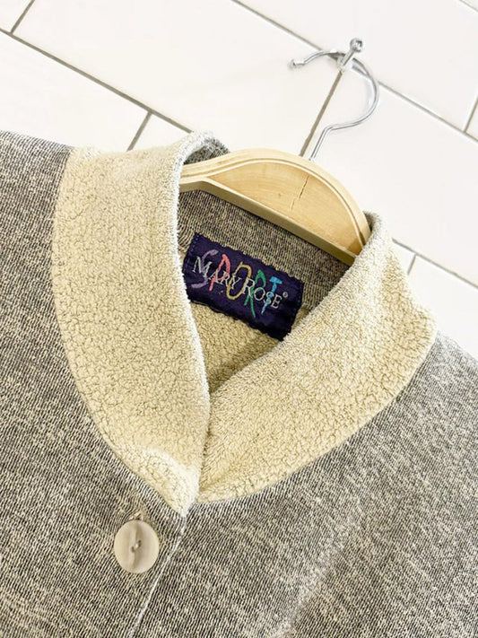 vintage 90s mary rose grunge two - tone drawstring sweatshirt cardigan - good market thrift store