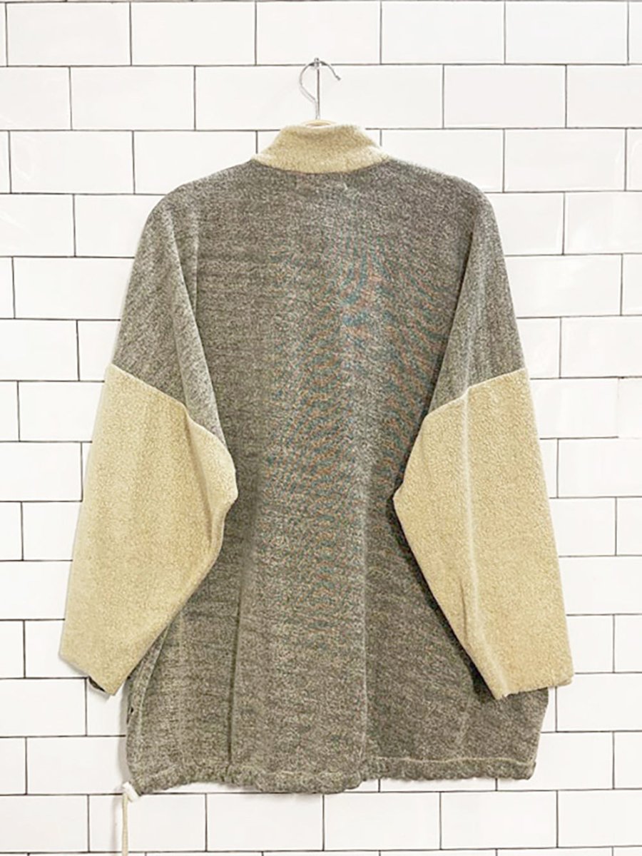 vintage 90s mary rose grunge two - tone drawstring sweatshirt cardigan - good market thrift store