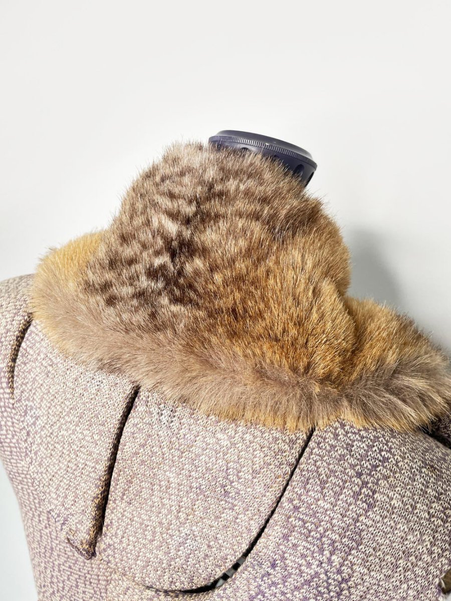 vintage 90s mélanie lyne faux fur tie collar - good market thrift store