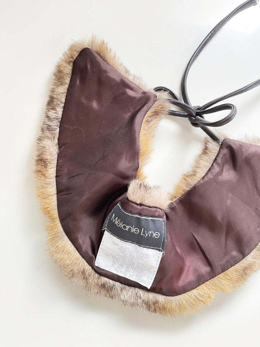 vintage 90s mélanie lyne faux fur tie collar - good market thrift store