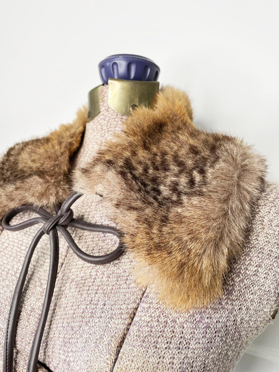 vintage 90s mélanie lyne faux fur tie collar - good market thrift store