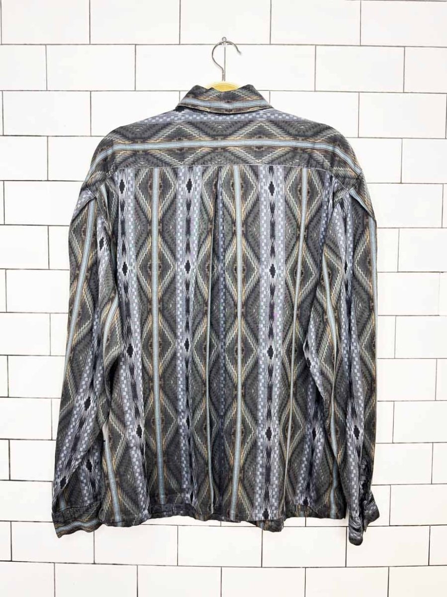 vintage 90s melvyn paul southwestern woven full button shirt - good market thrift store