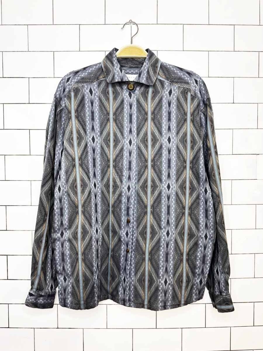 vintage 90s melvyn paul southwestern woven full button shirt - good market thrift store
