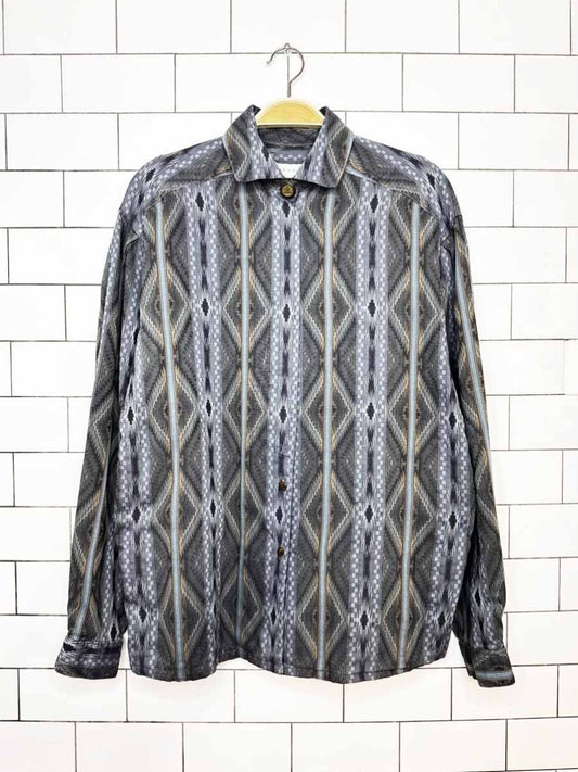 vintage 90s melvyn paul southwestern woven full button shirt - good market thrift store