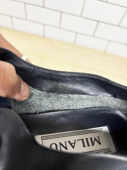 vintage 90s milano leather slip on shoe - good market thrift store