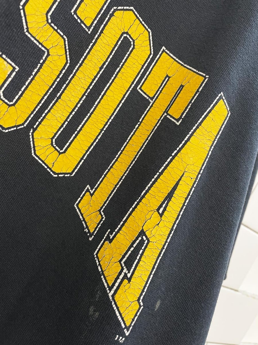 vintage 90s minnesota collegiate spellout cropped sweatshirt | galt sand - good market thrift store