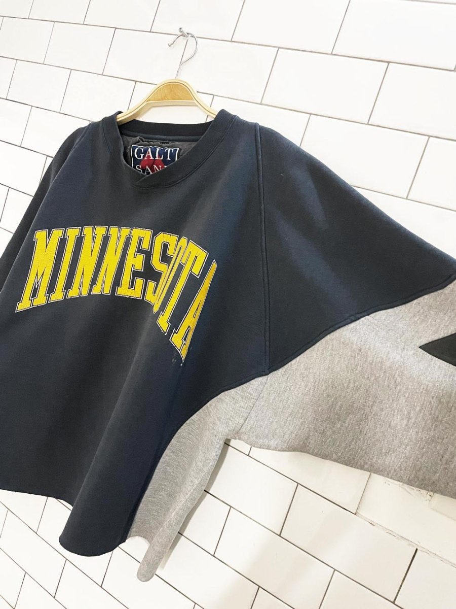 vintage 90s minnesota collegiate spellout cropped sweatshirt | galt sand - good market thrift store