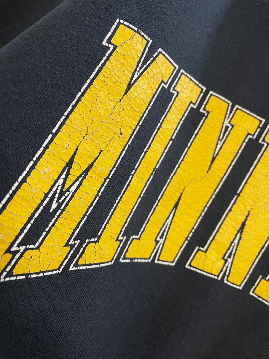vintage 90s minnesota collegiate spellout cropped sweatshirt | galt sand - good market thrift store