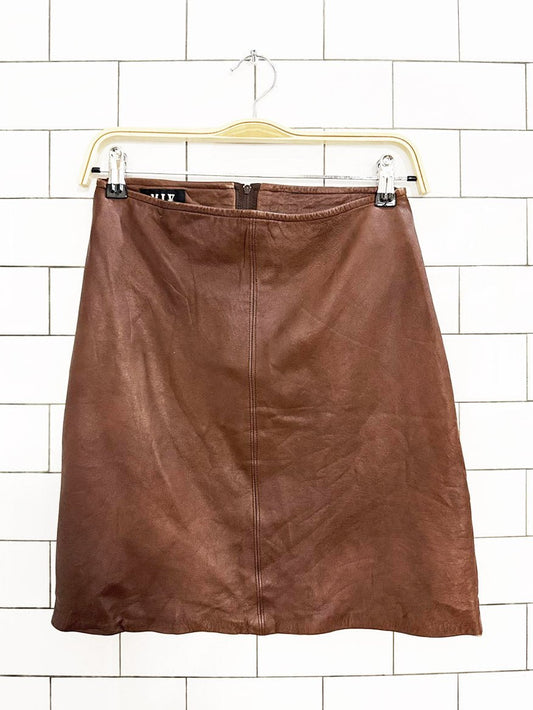vintage 90s mix soft leather mini skirt | made in Canada - good market thrift store