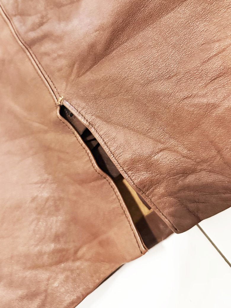 vintage 90s mix soft leather mini skirt | made in Canada - good market thrift store