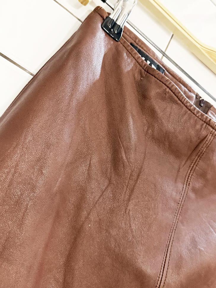 vintage 90s mix soft leather mini skirt | made in Canada - good market thrift store