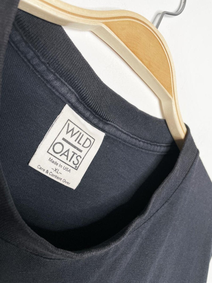 vintage 90s moist silver cropped tee | made in USA | wild oats - good market thrift store