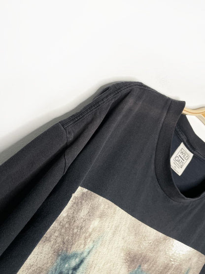 vintage 90s moist silver cropped tee | made in USA | wild oats - good market thrift store