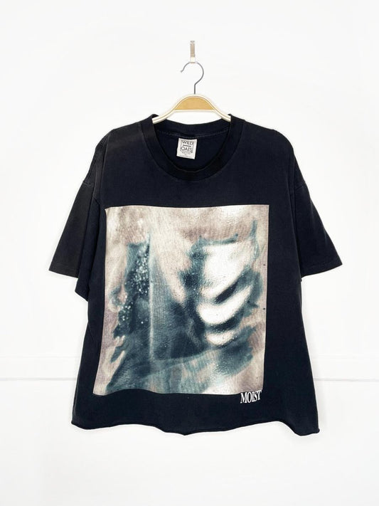 vintage 90s moist silver cropped tee | made in USA | wild oats - good market thrift store