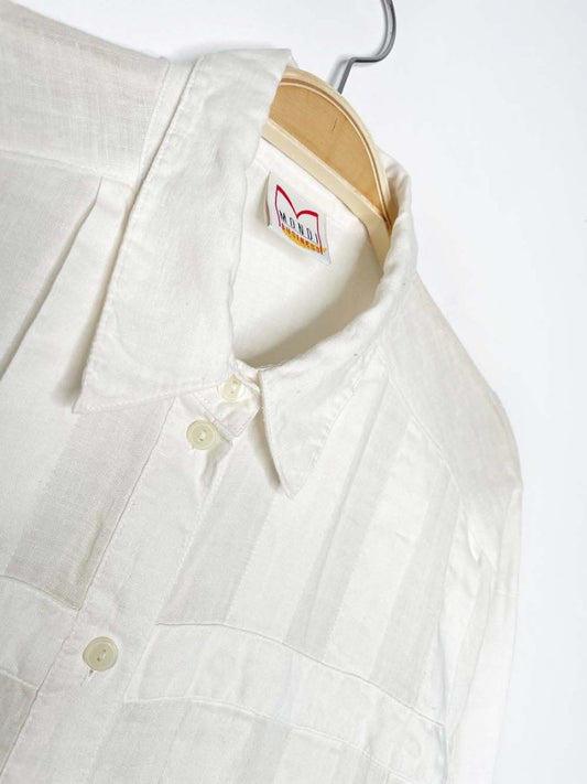 vintage 90s mondi 100% linen relaxed fit shirt - good market thrift store