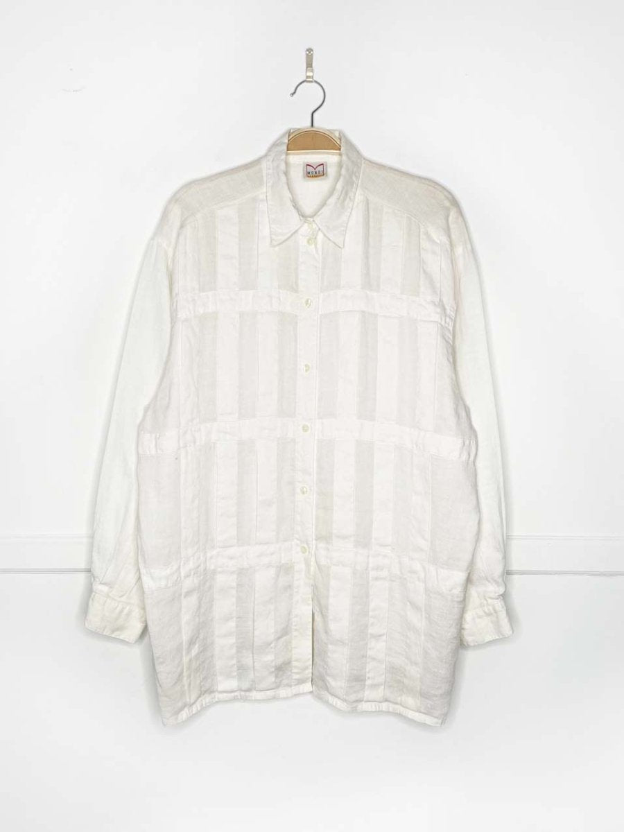 vintage 90s mondi 100% linen relaxed fit shirt - good market thrift store