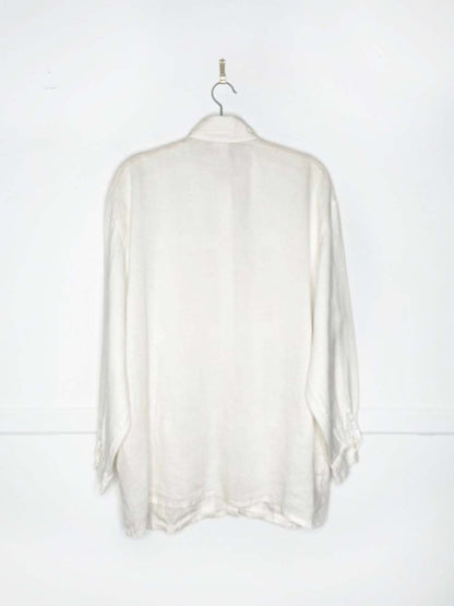 vintage 90s mondi 100% linen relaxed fit shirt - good market thrift store