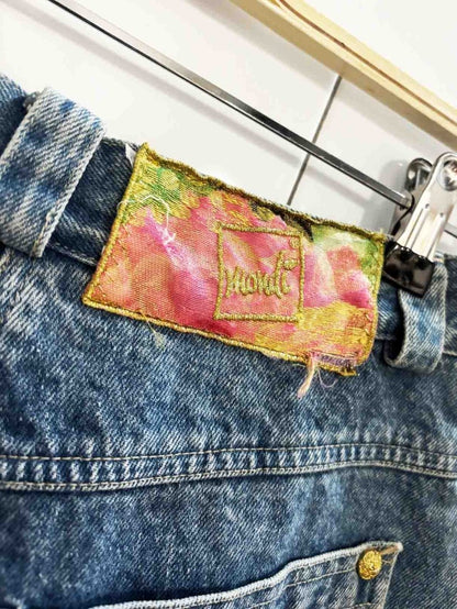 vintage 90s mondi gold embroidered high rise mom jeans - good market thrift store