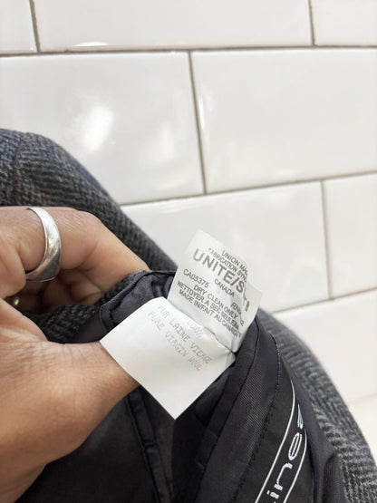 vintage 90s moores lineage 100% wool herringbone blazer - good market thrift store