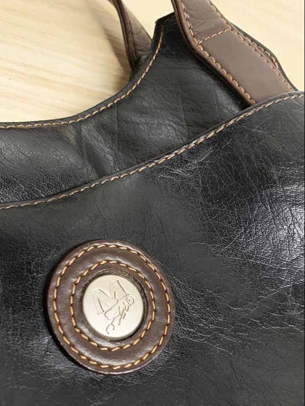 vintage 90s mouflan faux leather shoulder bag | made in canada - good market thrift store