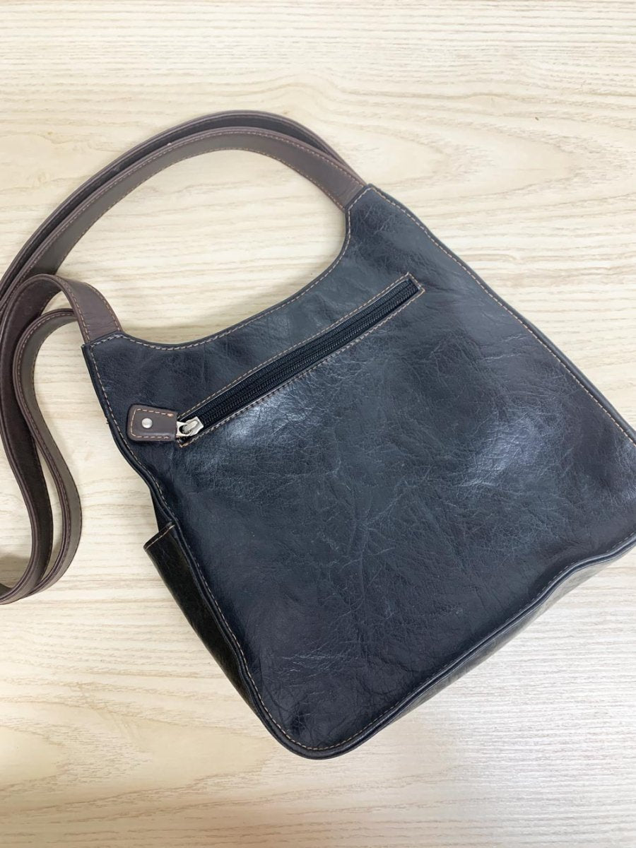 vintage 90s mouflan faux leather shoulder bag | made in canada - good market thrift store