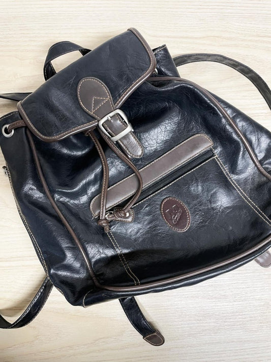 vintage 90s mouflon faux leather backpack - good market thrift store