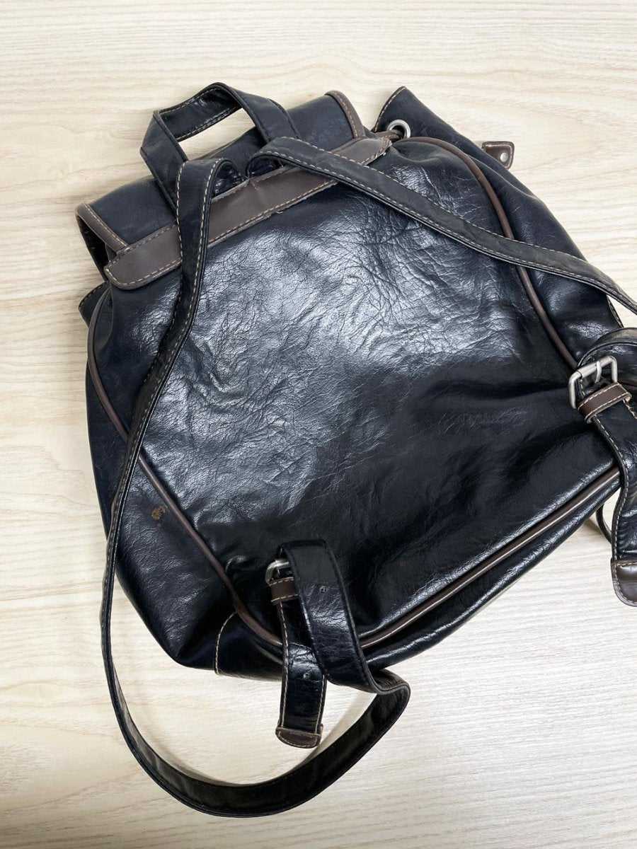 vintage 90s mouflon faux leather backpack - good market thrift store