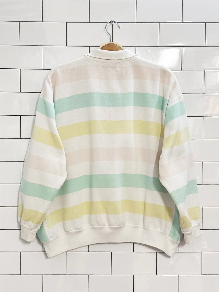 vintage 90s MTX striped collared boxy sweatshirt | mid town express - good market thrift store