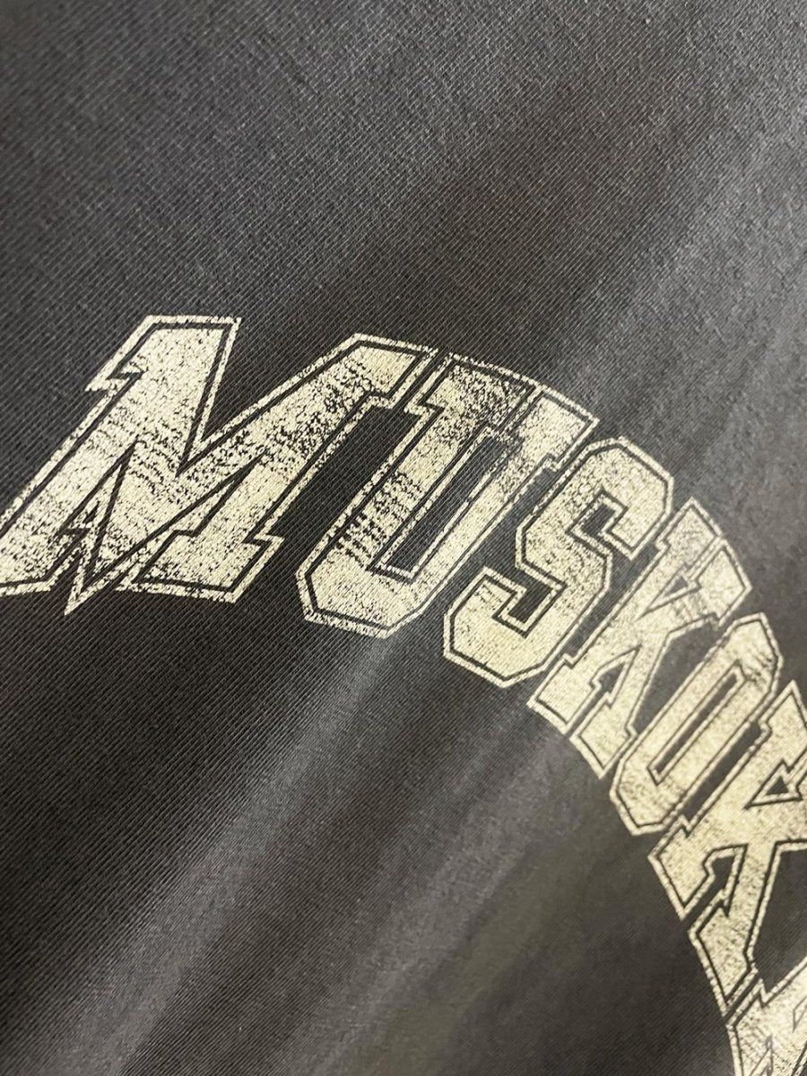 vintage 90s muskoka collegiate spell out | hanes beefy tee - good market thrift store
