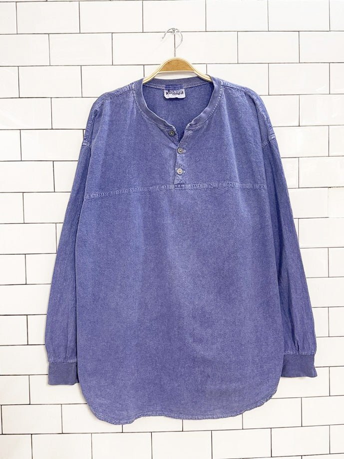 vintage 90s naturally rugged half button casual shirt | made in Canada - good market thrift store
