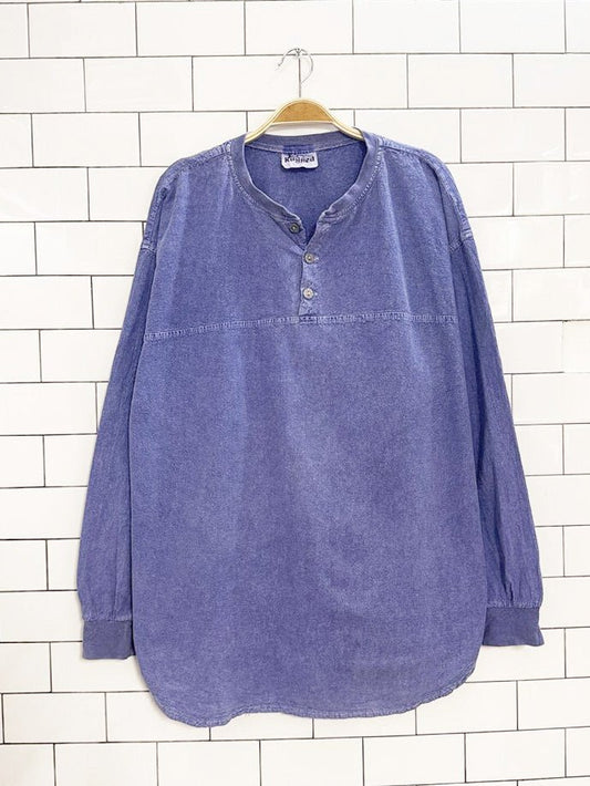 vintage 90s naturally rugged half button casual shirt | made in Canada - good market thrift store