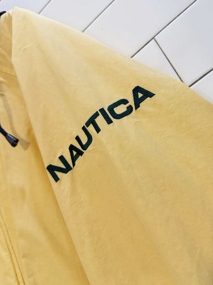 vintage 90s nautica fleece nylon reversible yacht jacket - good market thrift store