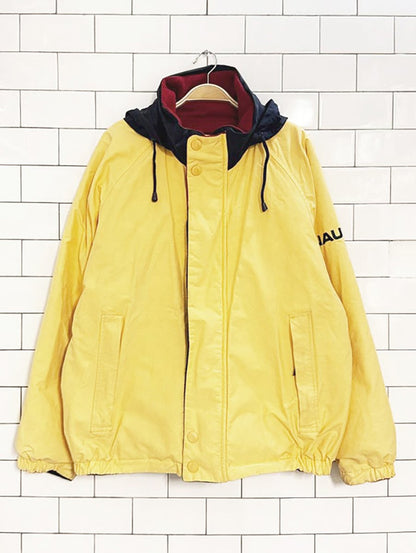 vintage 90s nautica fleece nylon reversible yacht jacket - good market thrift store