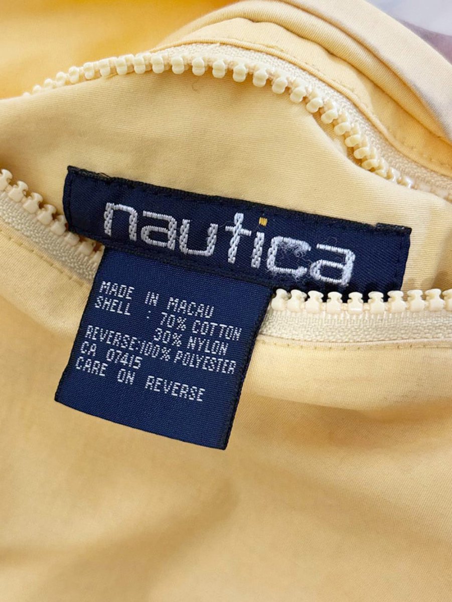 vintage 90s nautica fleece nylon reversible yacht jacket - good market thrift store