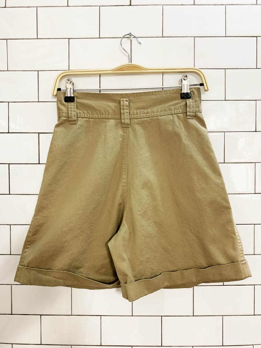 vintage 90s neutral zone pleated button fly safari shorts | made in usa - good market thrift store