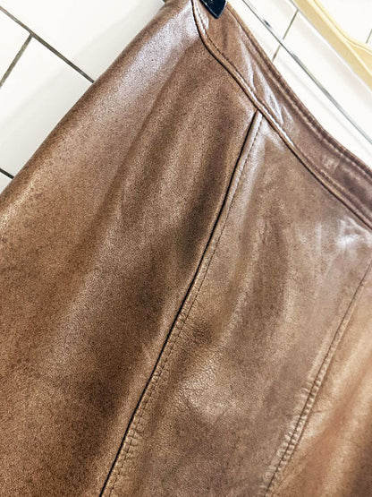 vintage 90s new line soft leather mini skirt - good market thrift store